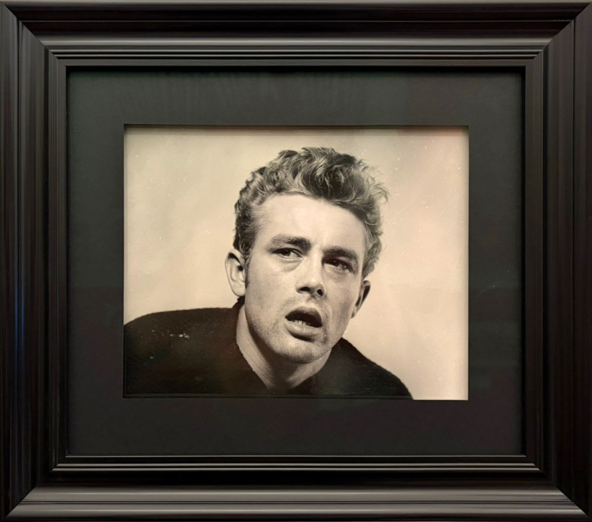 Roy Schatt, James Dean (from the Torn Sweater Series), silver print from the original 1954 negative, showing James Dean in a close-up black-and-white portrait with an expressive gaze